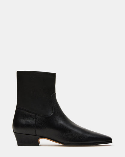 DUSTY Black Leather Women's Ankle Boot | Steve Madden