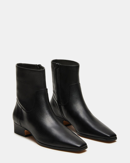 DUSTY Black Leather Women's Ankle Boot | Steve Madden