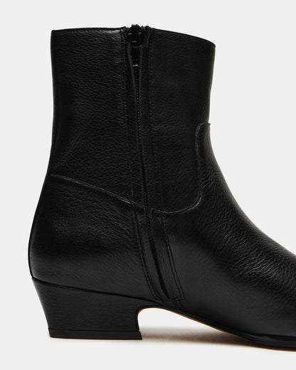 DUSTY Black Leather Women's Ankle Boot | Steve Madden