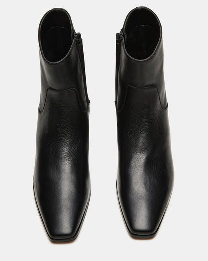 DUSTY Black Leather Women's Ankle Boot | Steve Madden