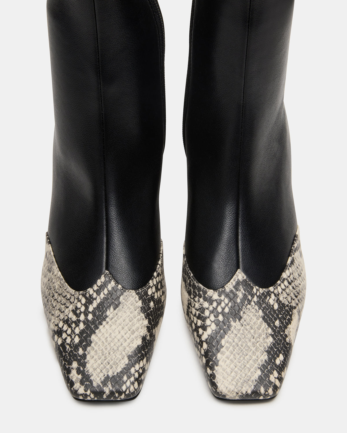 JETER Black Snake Square-Toe Women's Ankle Boot | Steve Madden