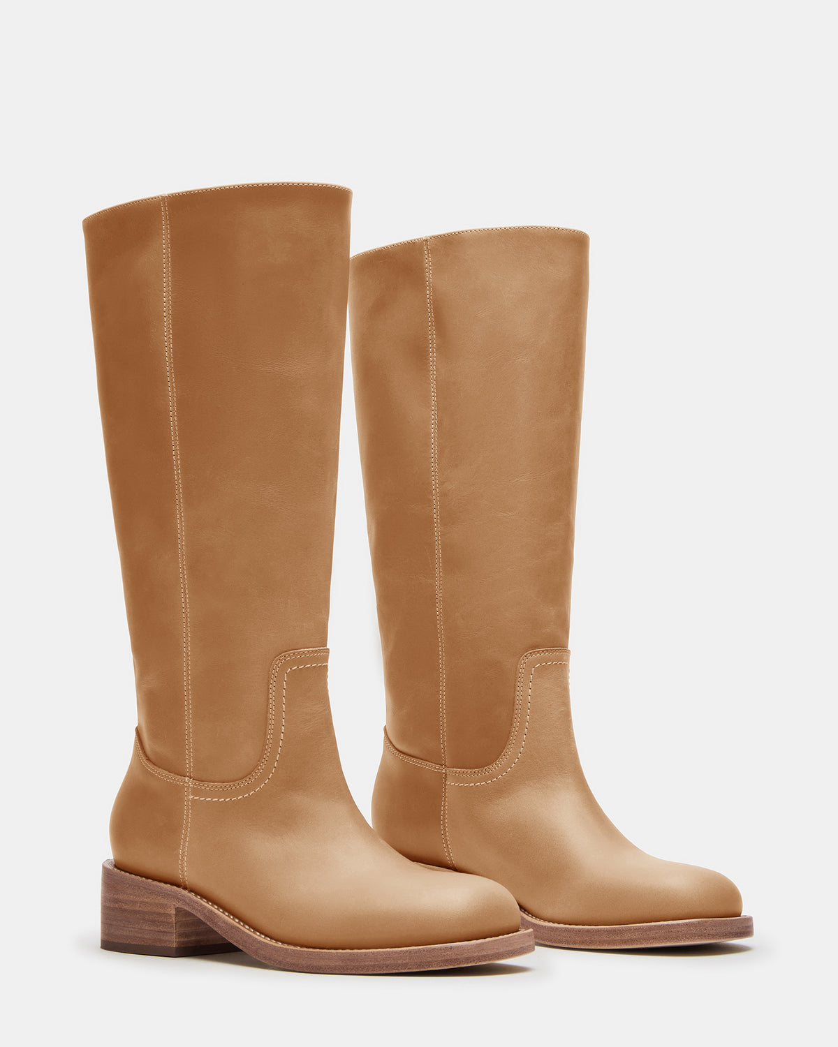 RIGGS Banana Leather Wide Calf Square-Toe Women's Boot | Steve Madden