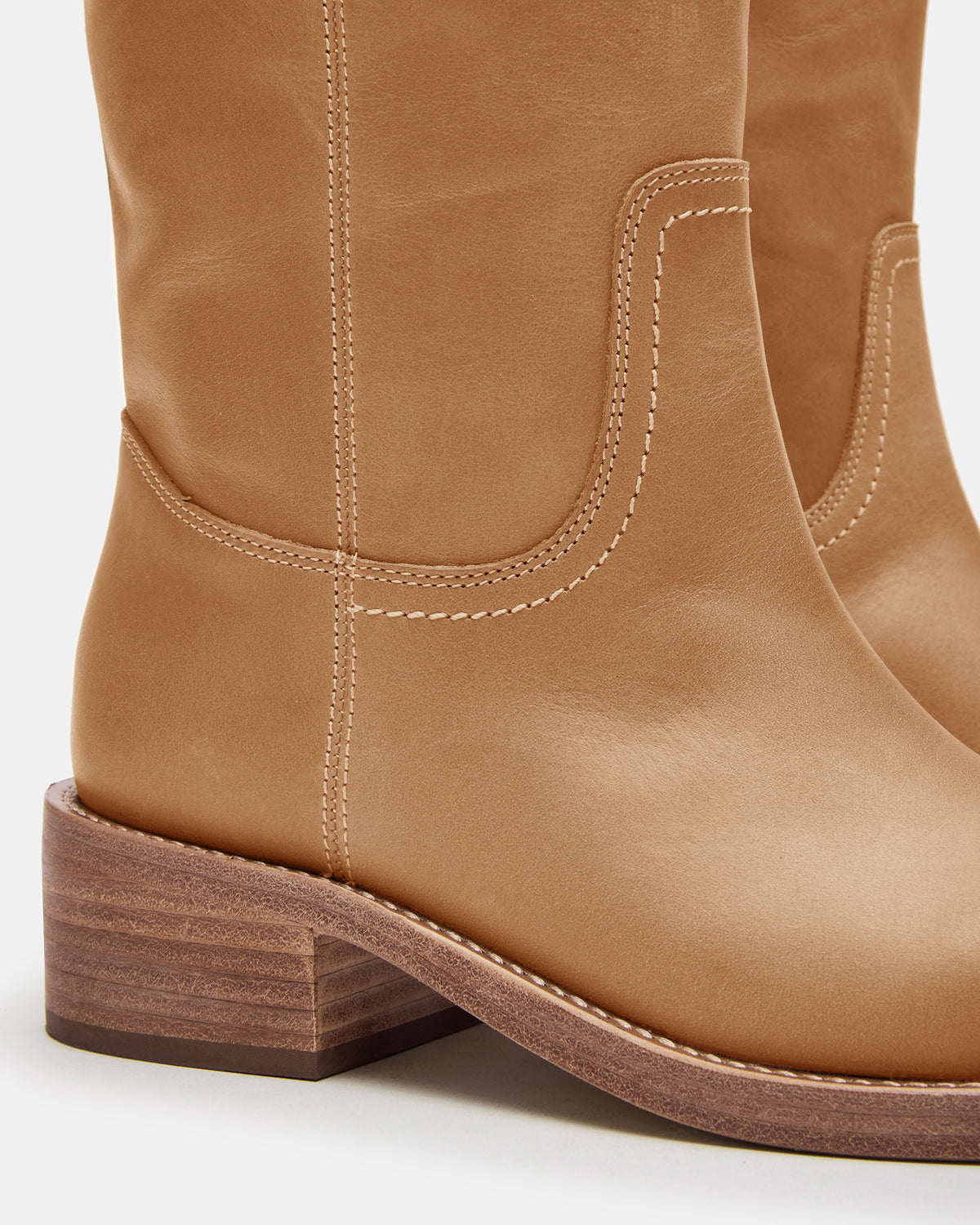 RIGGS Banana Leather Wide Calf Square-Toe Women's Boot | Steve Madden