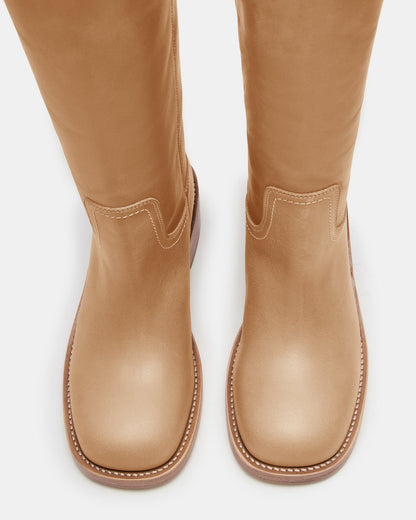 RIGGS Banana Leather Wide Calf Square-Toe Women's Boot | Steve Madden