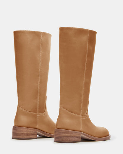 RIGGS Banana Leather Wide Calf Square-Toe Women's Boot | Steve Madden