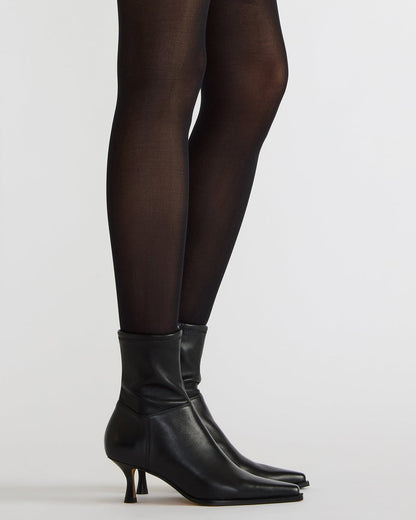 STASIA Black Pointed-Toe Kitten Heel Women's Ankle Boot | Steve Madden