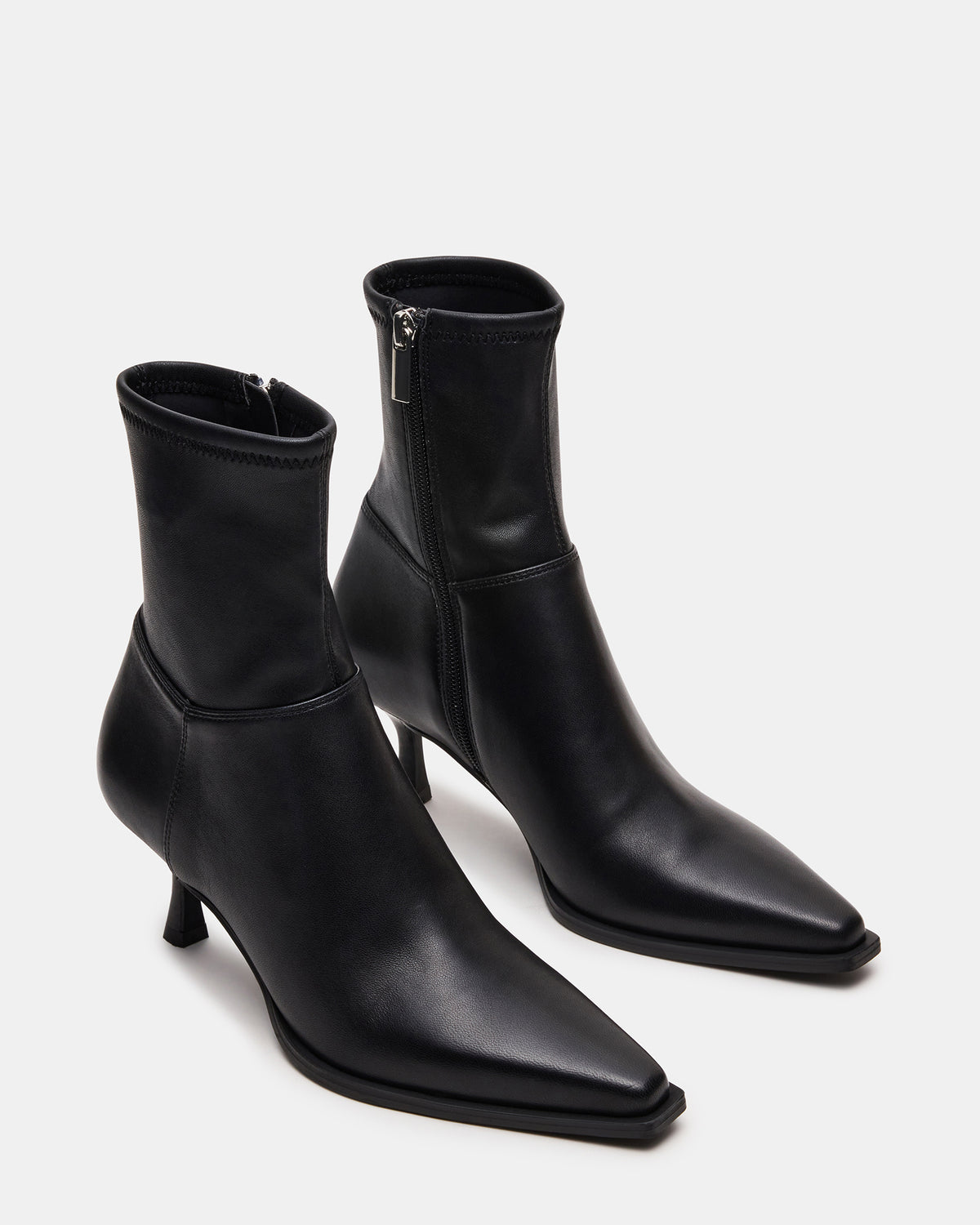 STASIA Black Pointed-Toe Kitten Heel Women's Ankle Boot | Steve Madden