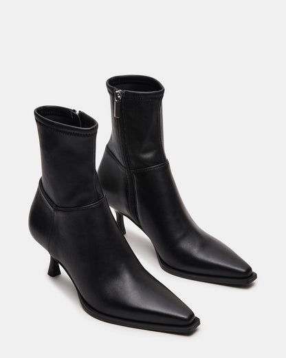 STASIA Black Pointed-Toe Kitten Heel Women's Ankle Boot | Steve Madden
