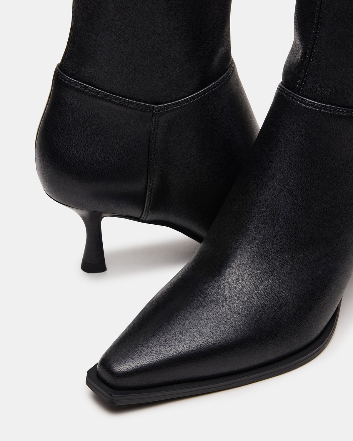 STASIA Black Pointed-Toe Kitten Heel Women's Ankle Boot | Steve Madden