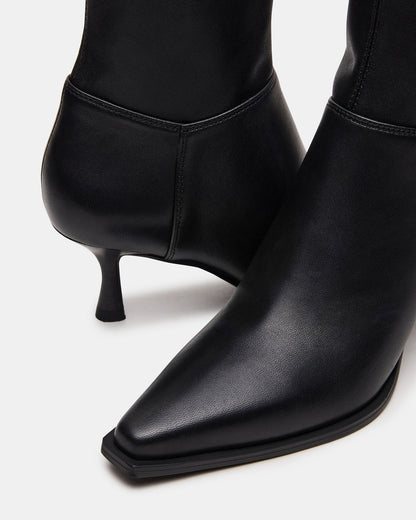 STASIA Black Pointed-Toe Kitten Heel Women's Ankle Boot | Steve Madden