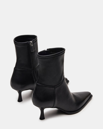 STASIA Black Pointed-Toe Kitten Heel Women's Ankle Boot | Steve Madden