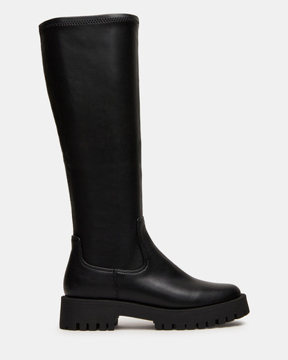 LABELLE Black Knee-High Lug Platform Women's Boot | Steve Madden
