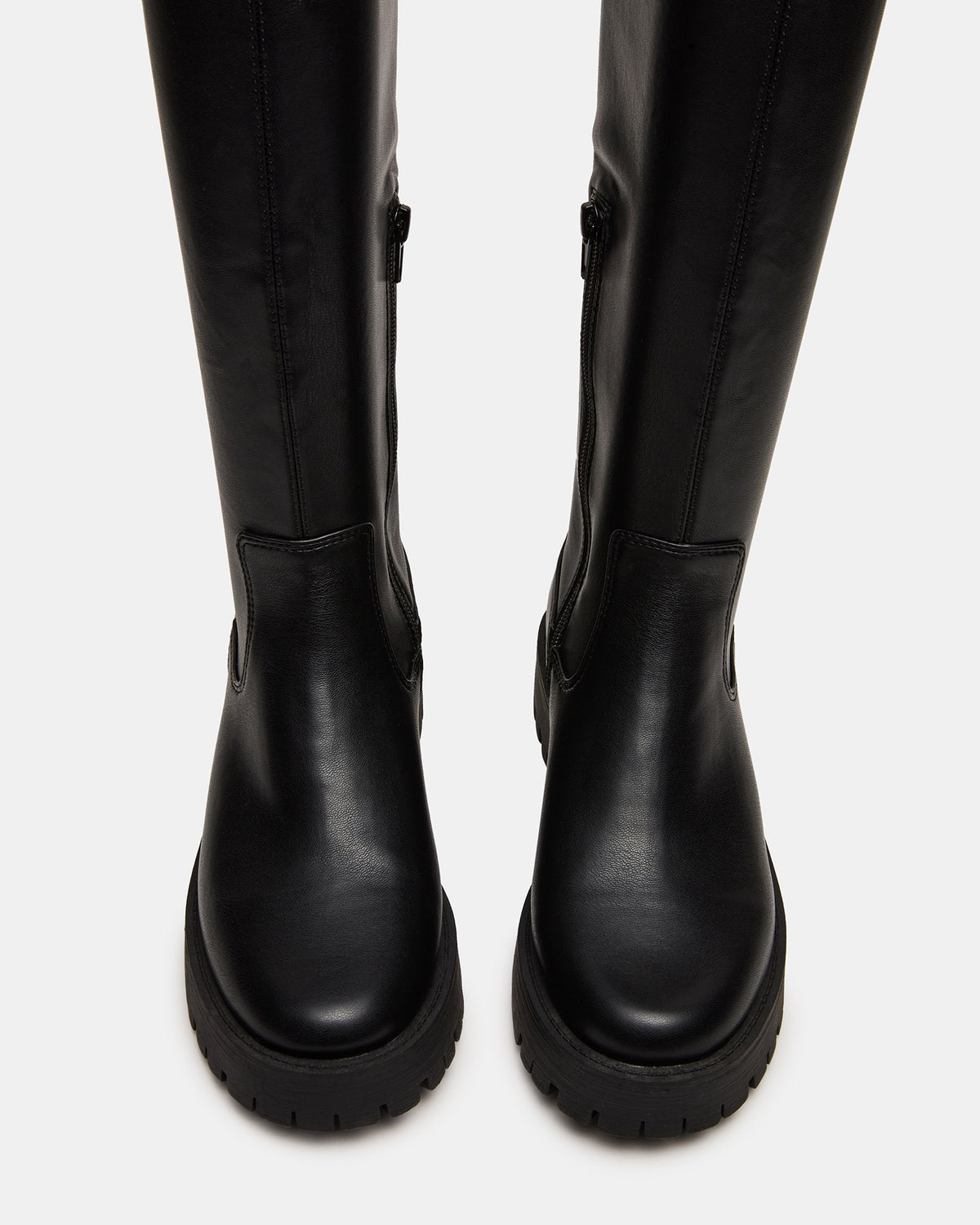 LABELLE Black Knee-High Lug Platform Women's Boot | Steve Madden