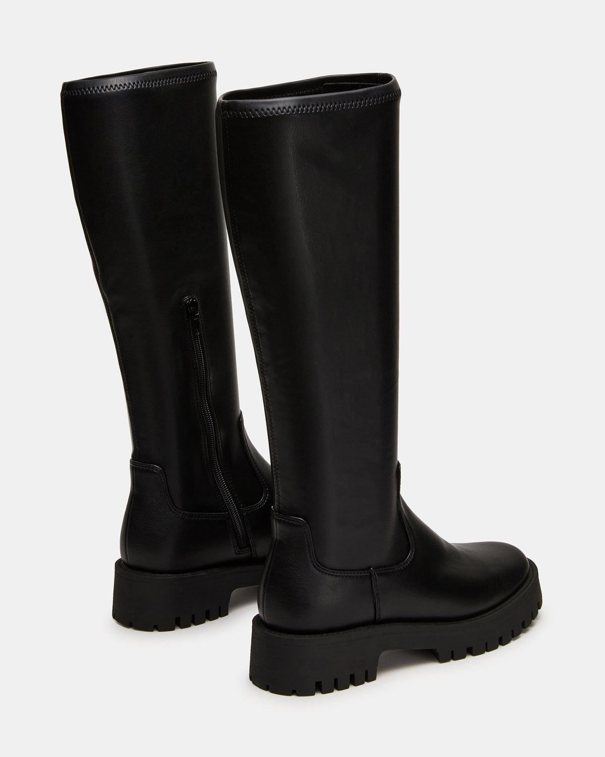 LABELLE Black Knee-High Lug Platform Women's Boot | Steve Madden