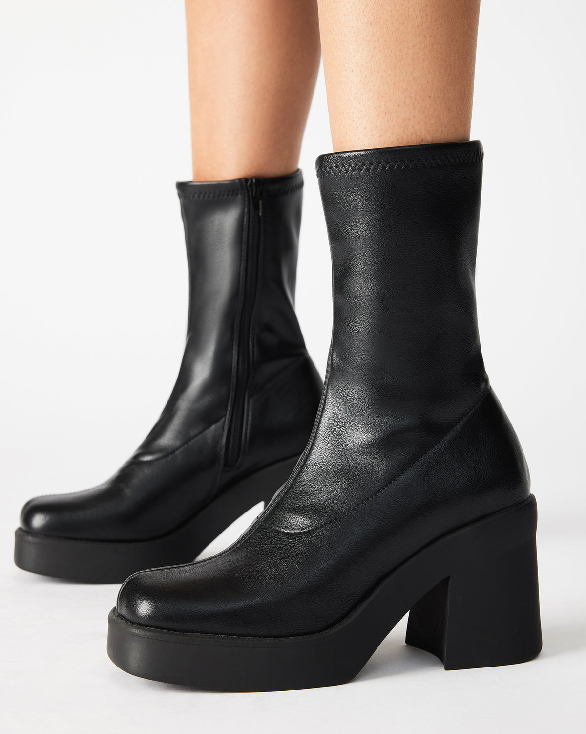 KLAYTON Black Platform Ankle Boot | Women's Booties | Steve Madden