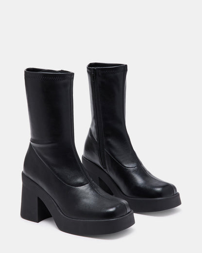 KLAYTON Black Platform Ankle Boot | Women's Booties | Steve Madden