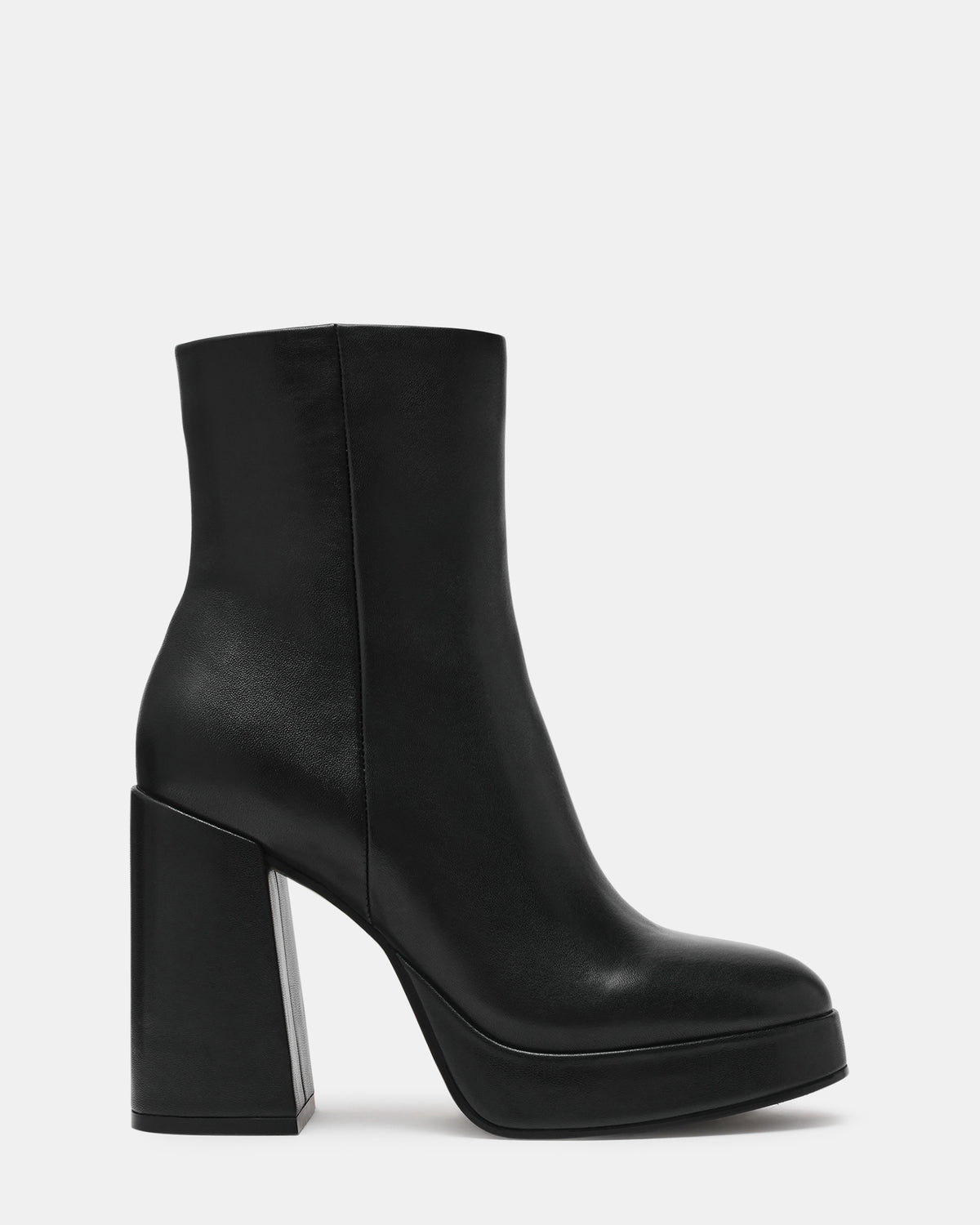 TYRA Black Leather Platform Block Heel Women's Ankle Boot | Steve Madden