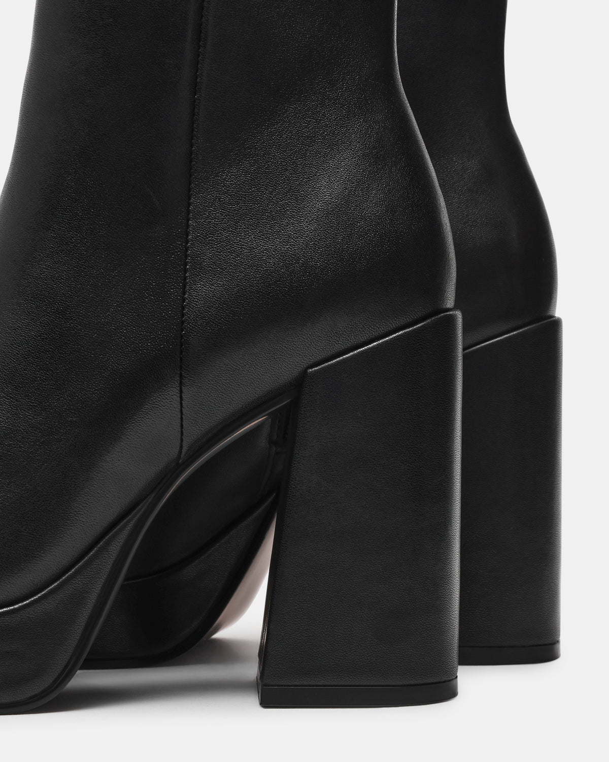TYRA Black Leather Platform Block Heel Women's Ankle Boot | Steve Madden