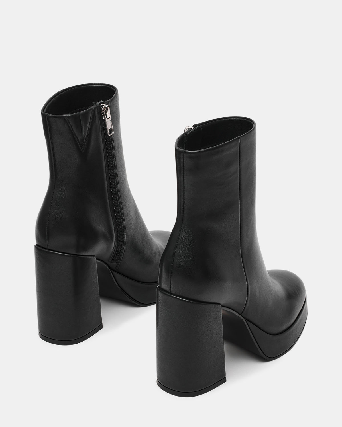TYRA Black Leather Platform Block Heel Women's Ankle Boot | Steve Madden