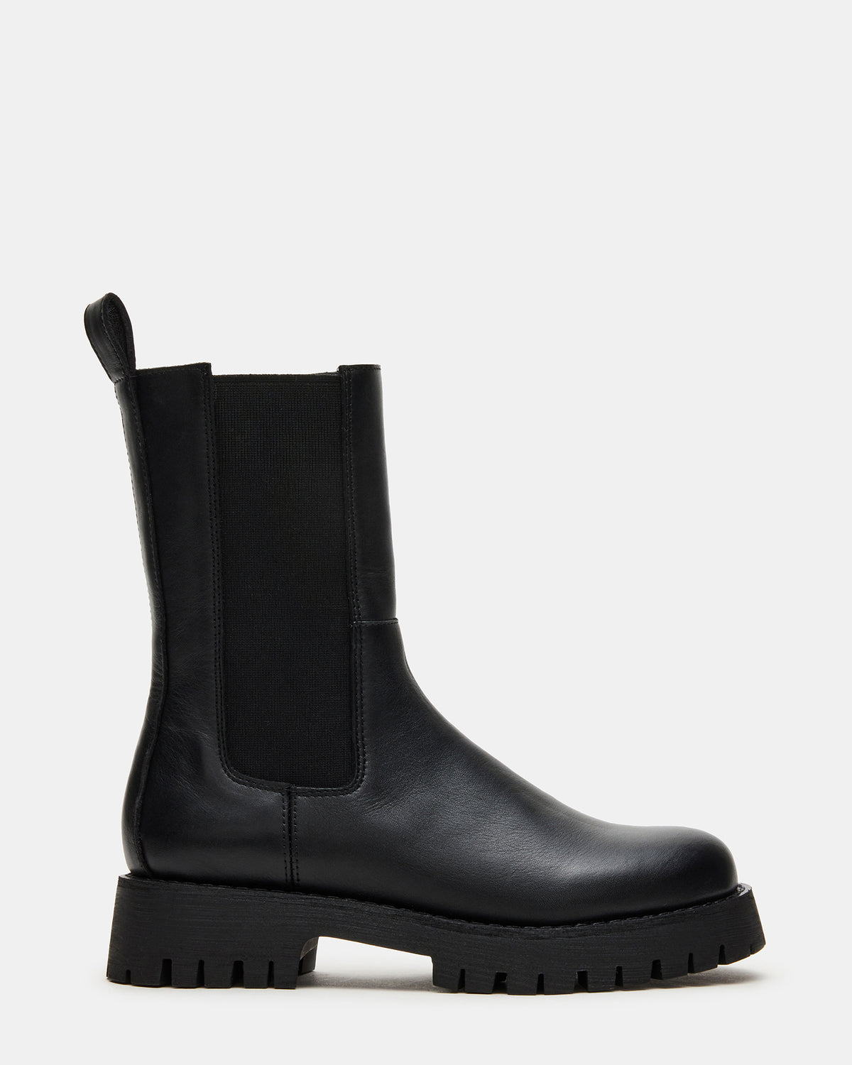 LOWA Black Leather Lug Chelsea Platform Women's Ankle Boot | Steve Madden