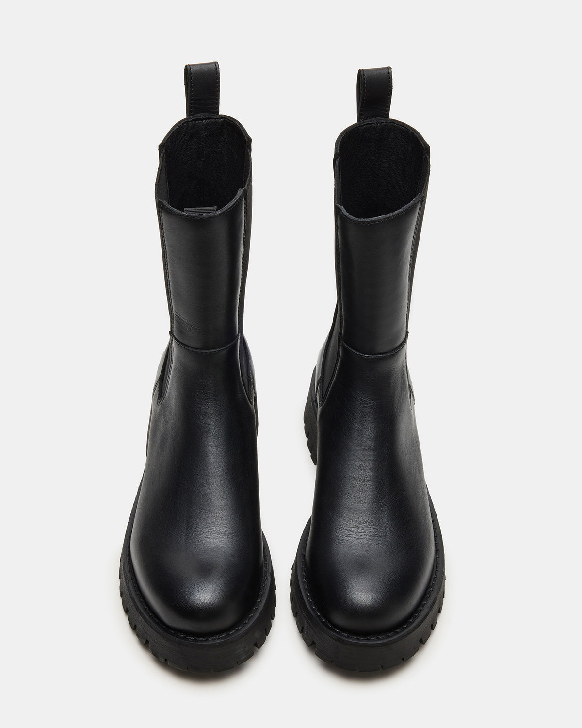 LOWA Black Leather Lug Chelsea Platform Women's Ankle Boot | Steve Madden