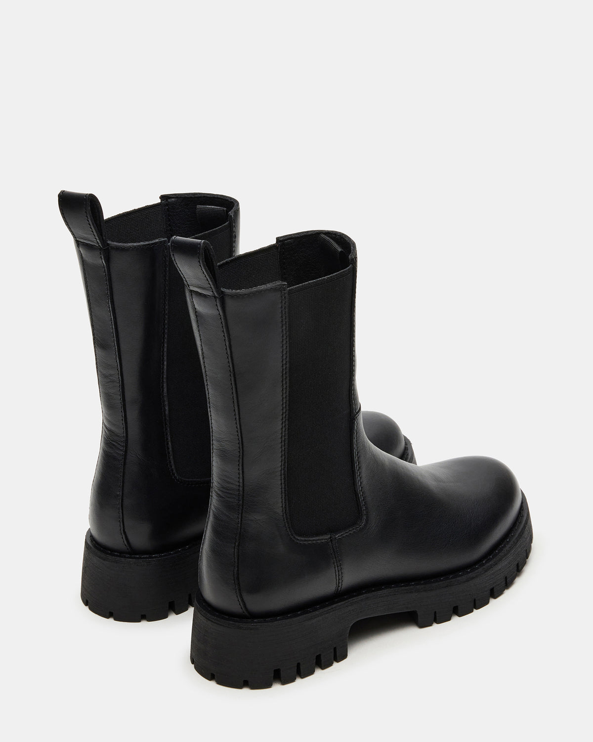 LOWA Black Leather Lug Chelsea Platform Women's Ankle Boot | Steve Madden