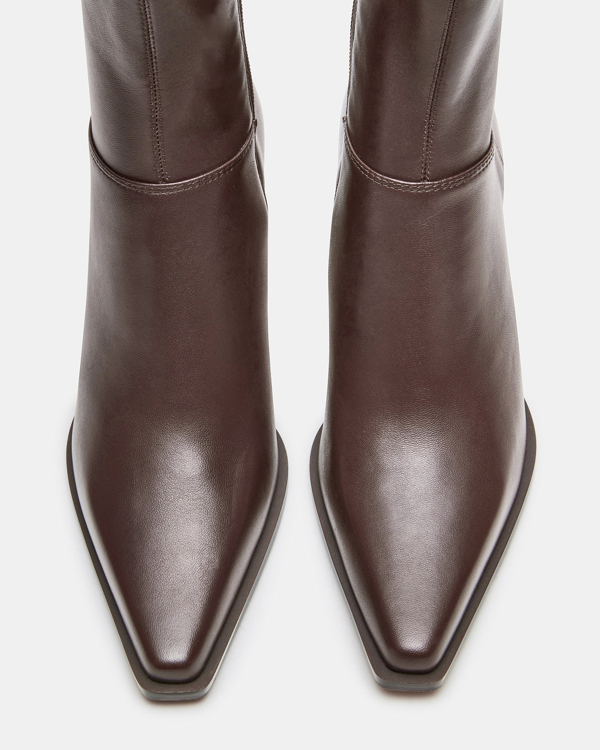 STASIA Brown Pointed-Toe Kitten Heel Women's Ankle Boot | Steve Madden