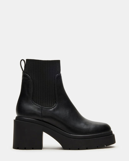 KOA Black Lug Sole Chelsea Women's Ankle Boot | Steve Madden