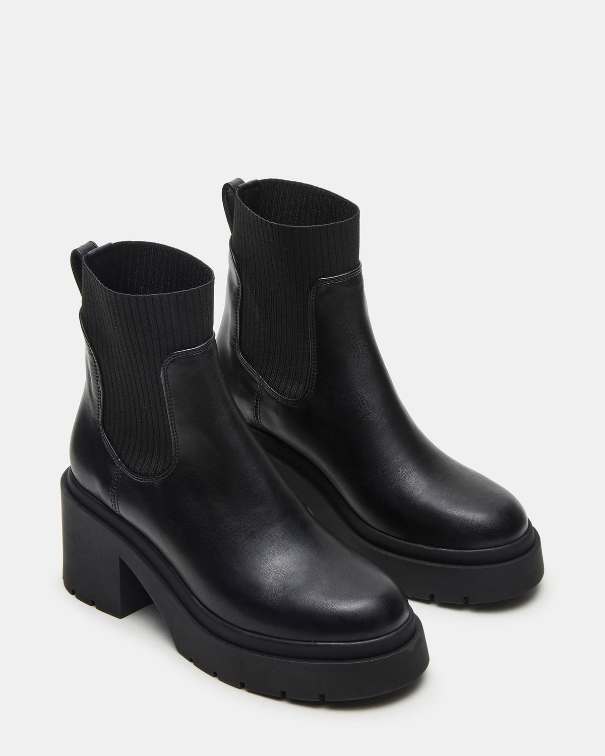KOA Black Lug Sole Chelsea Women's Ankle Boot | Steve Madden
