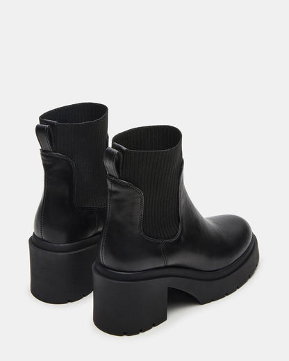 KOA Black Lug Sole Chelsea Women's Ankle Boot | Steve Madden