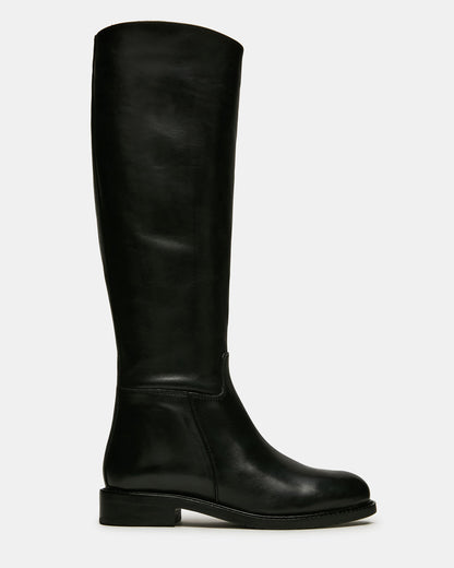 BELMONT Black Leather Knee-High Women's Riding Boot | Steve Madden