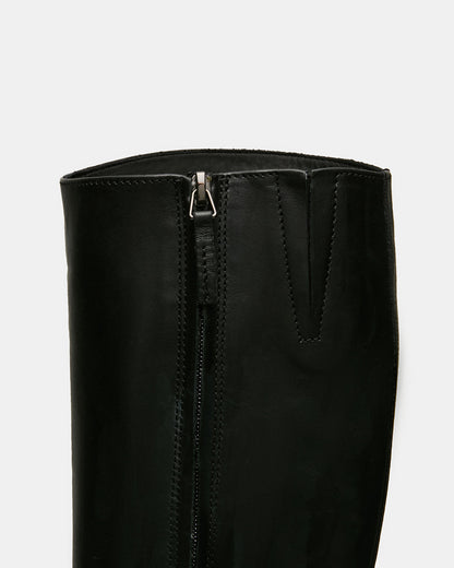 BELMONT Black Leather Knee-High Women's Riding Boot | Steve Madden