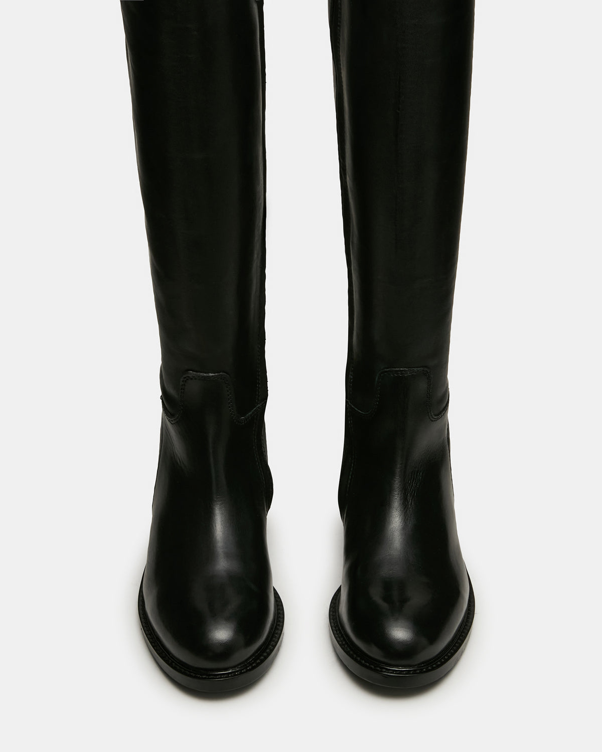 BELMONT Black Leather Knee-High Women's Riding Boot | Steve Madden