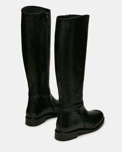 BELMONT Black Leather Knee-High Women's Riding Boot | Steve Madden