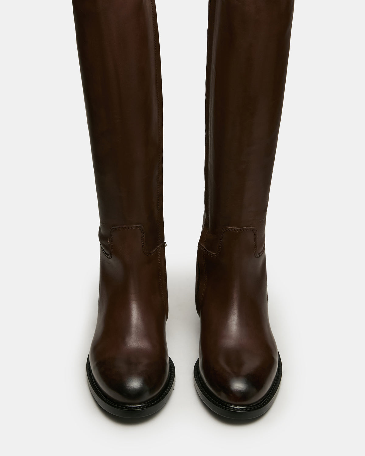 BELMONT Brown Leather Knee-High Women's Riding Boot | Steve Madden