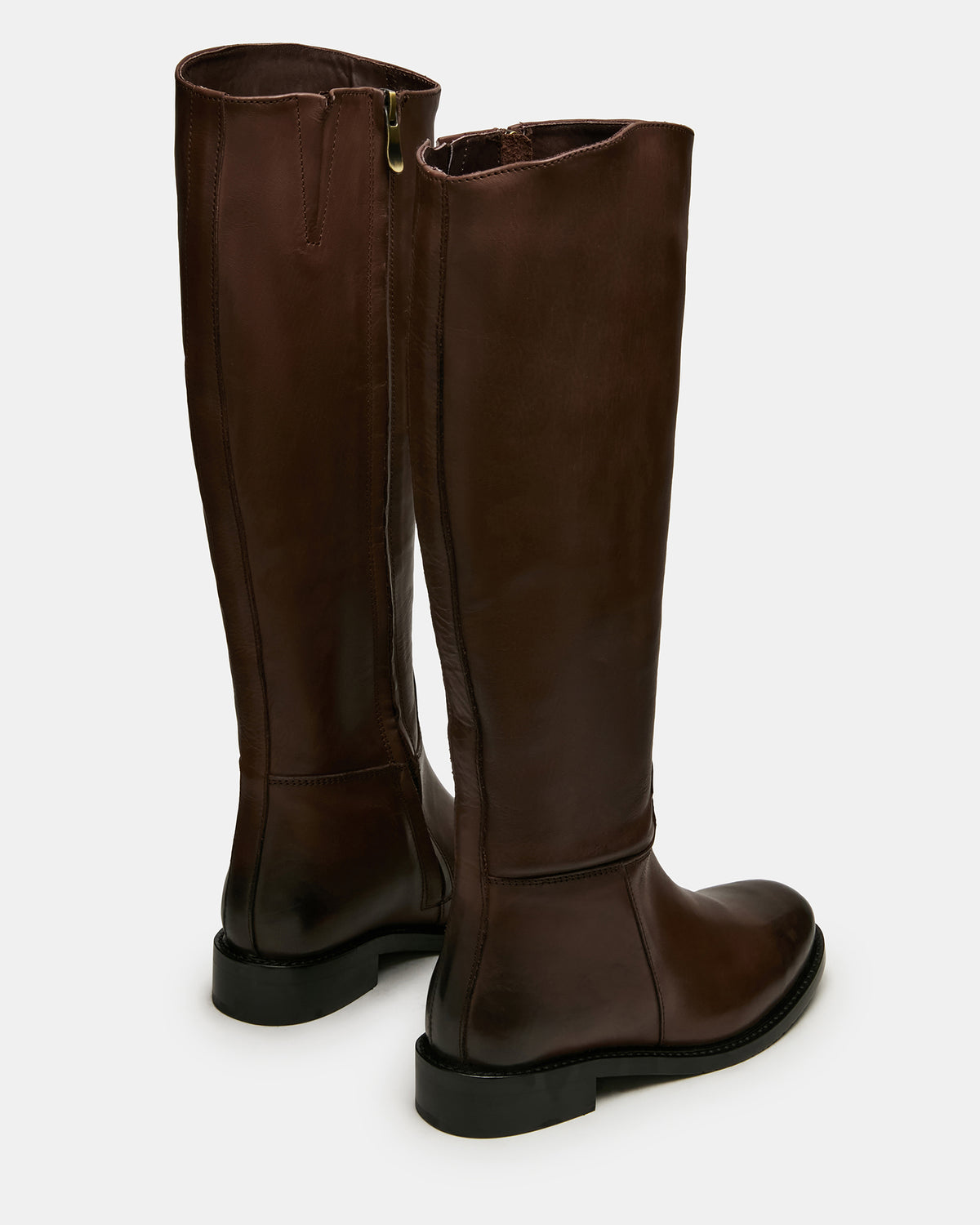 BELMONT Brown Leather Knee-High Women's Riding Boot | Steve Madden
