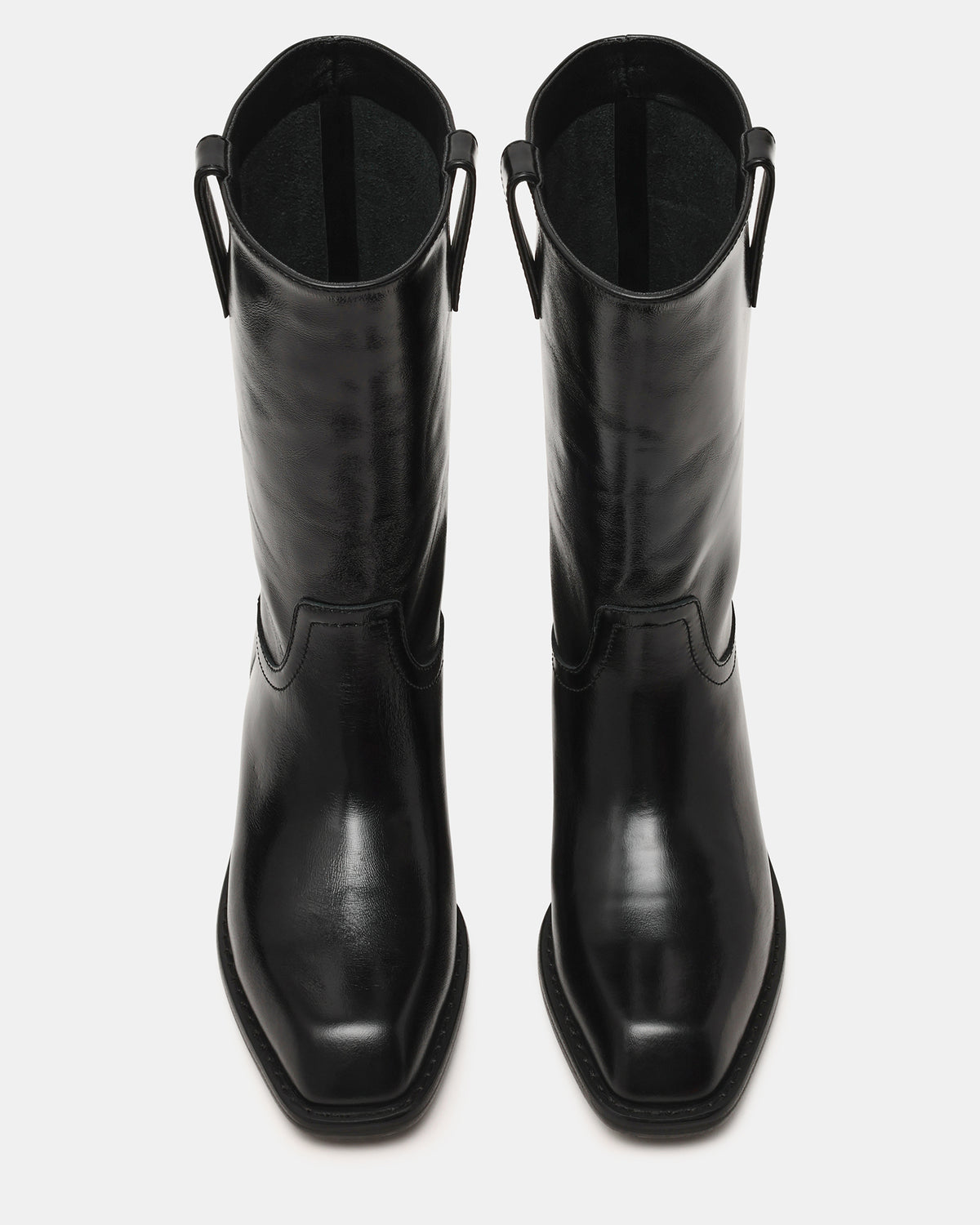 PRIMO Black Leather Square-Toe Women's Boot | Steve Madden