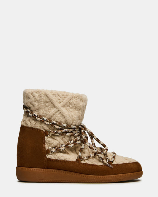WYSTAN Taupe Multi Lace-Up Women's Ankle Boot | Steve Madden