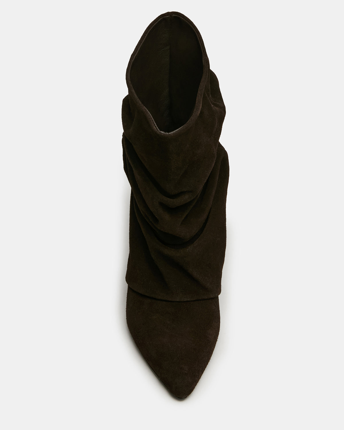 LEXEN Brown Suede Pointed-Toe Fold-Over Scrunched Women's Ankle Boot | Steve Madden