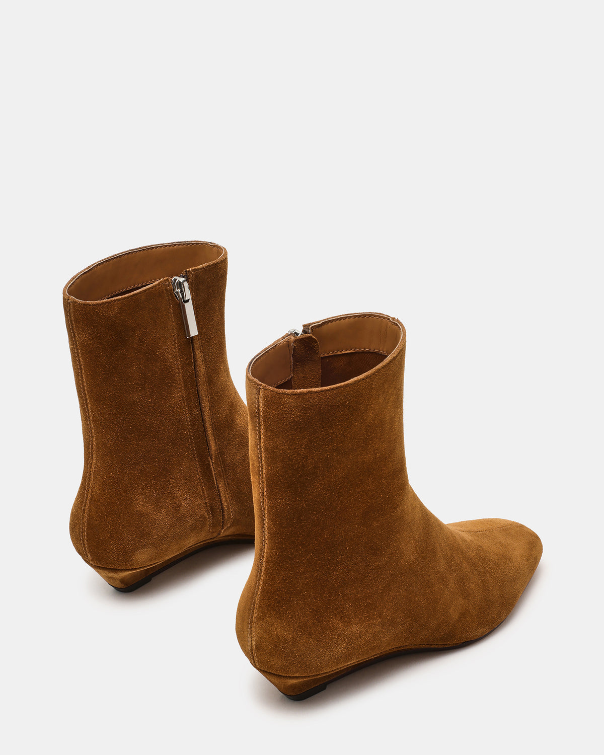 FLAIRE Sand Suede Square-Toe Wedge Bootie Women's Ankle Boot | Steve Madden
