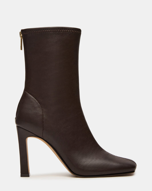 KHELAN Brown Square-Toe Heeled Women's Ankle Boot | Steve Madden