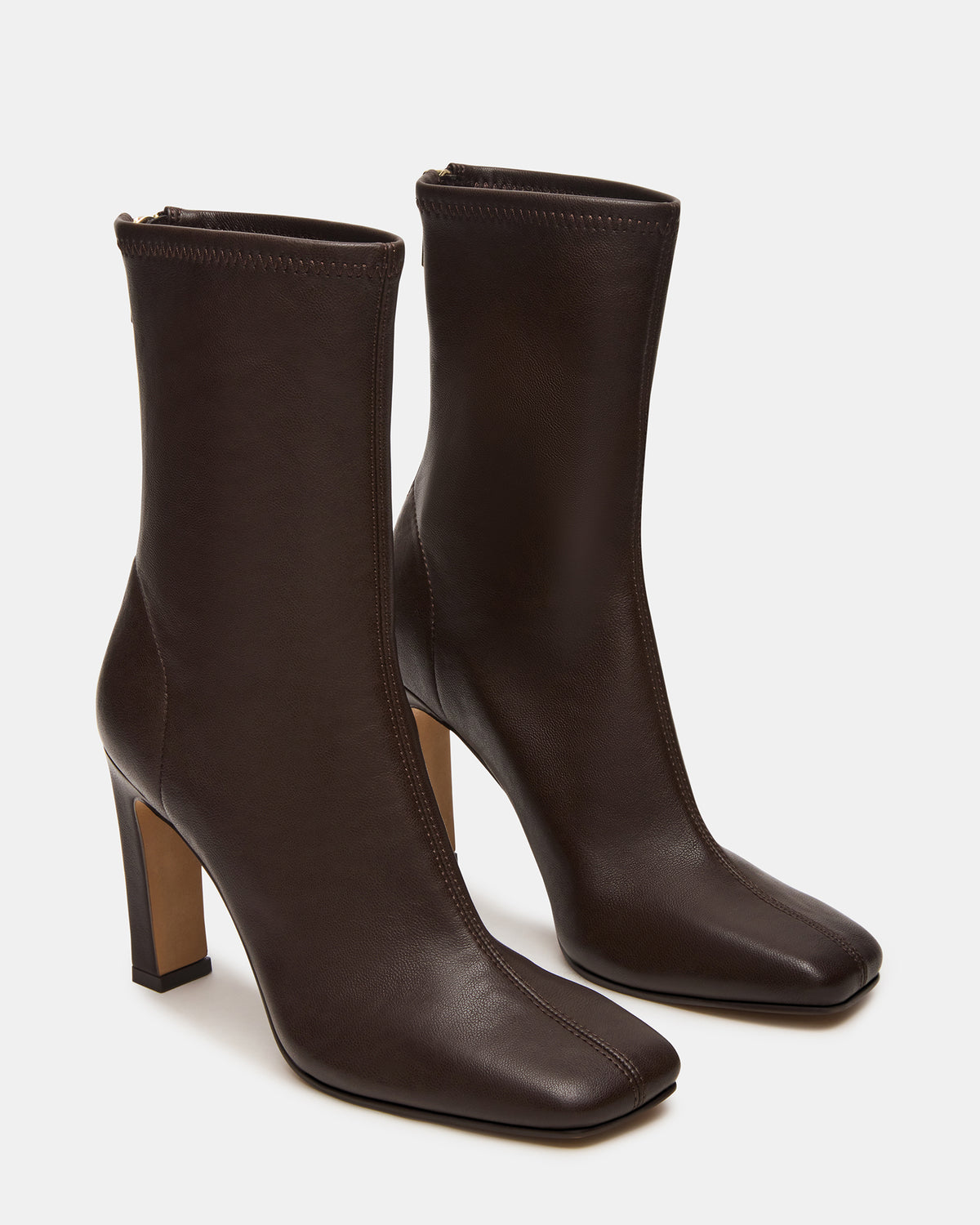 KHELAN Brown Square-Toe Heeled Women's Ankle Boot | Steve Madden