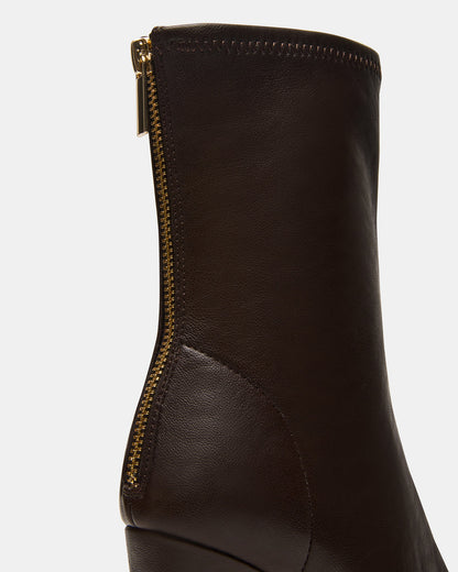 KHELAN Brown Square-Toe Heeled Women's Ankle Boot | Steve Madden