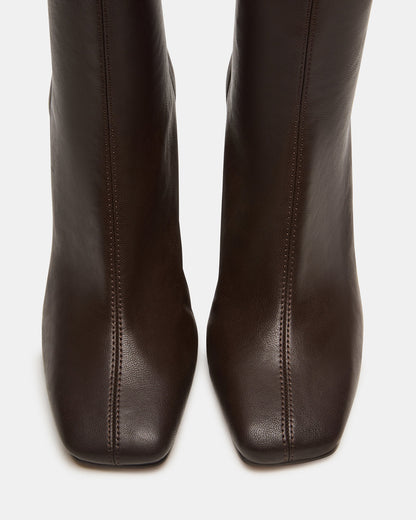 KHELAN Brown Square-Toe Heeled Women's Ankle Boot | Steve Madden