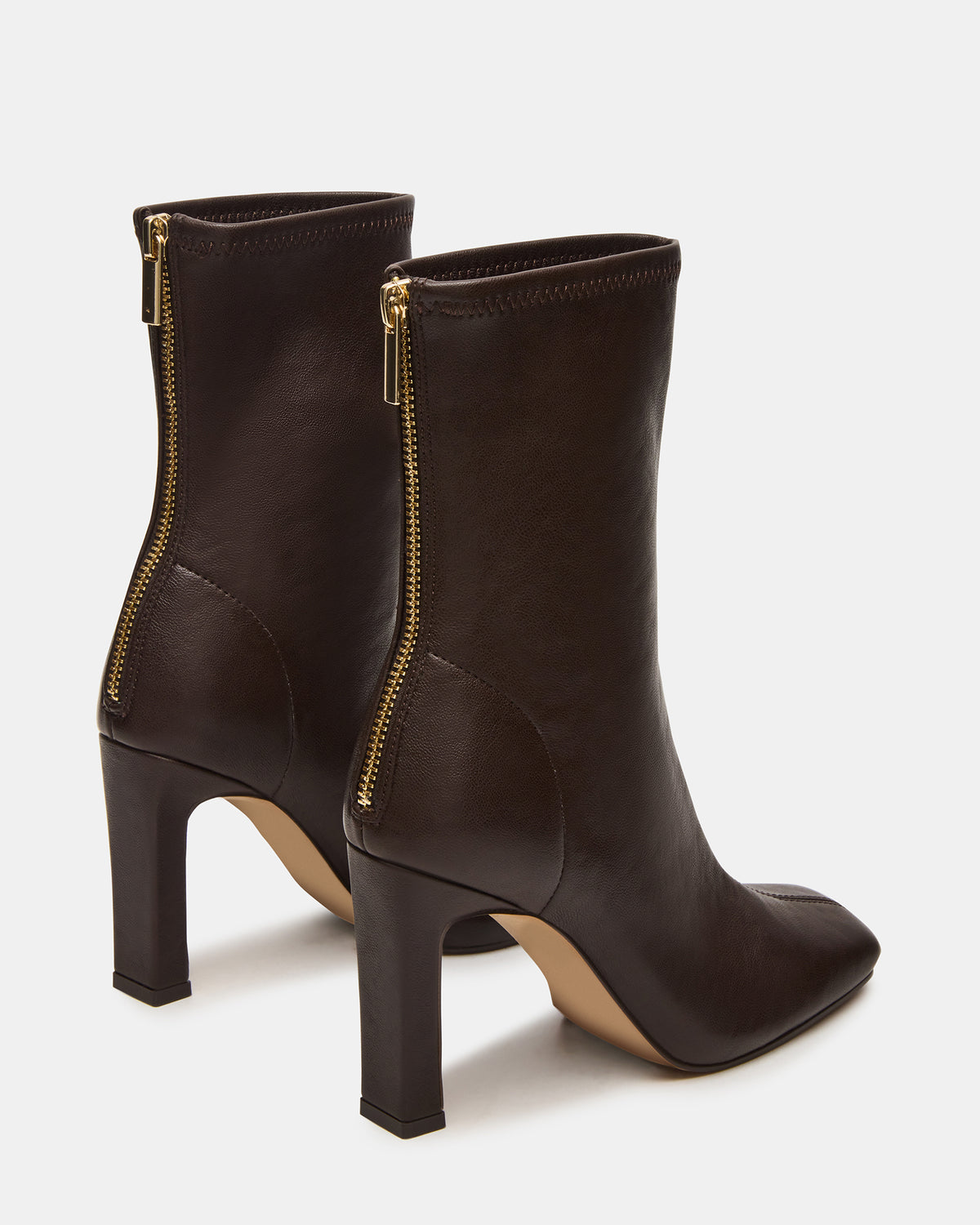KHELAN Brown Square-Toe Heeled Women's Ankle Boot | Steve Madden