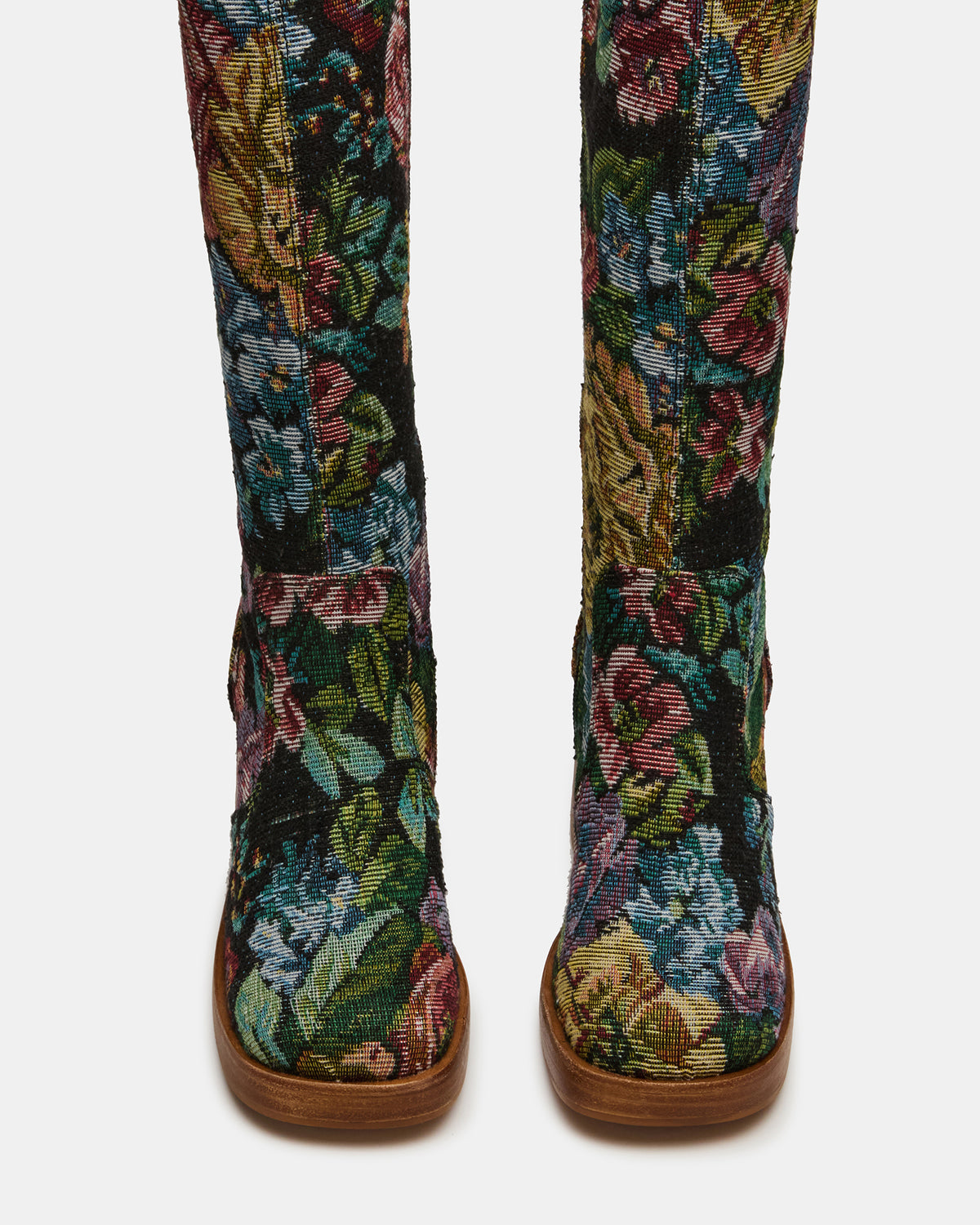 FOLIE Tapestry Square-Toe Block Heel Knee-High Women's Boot | Steve Madden