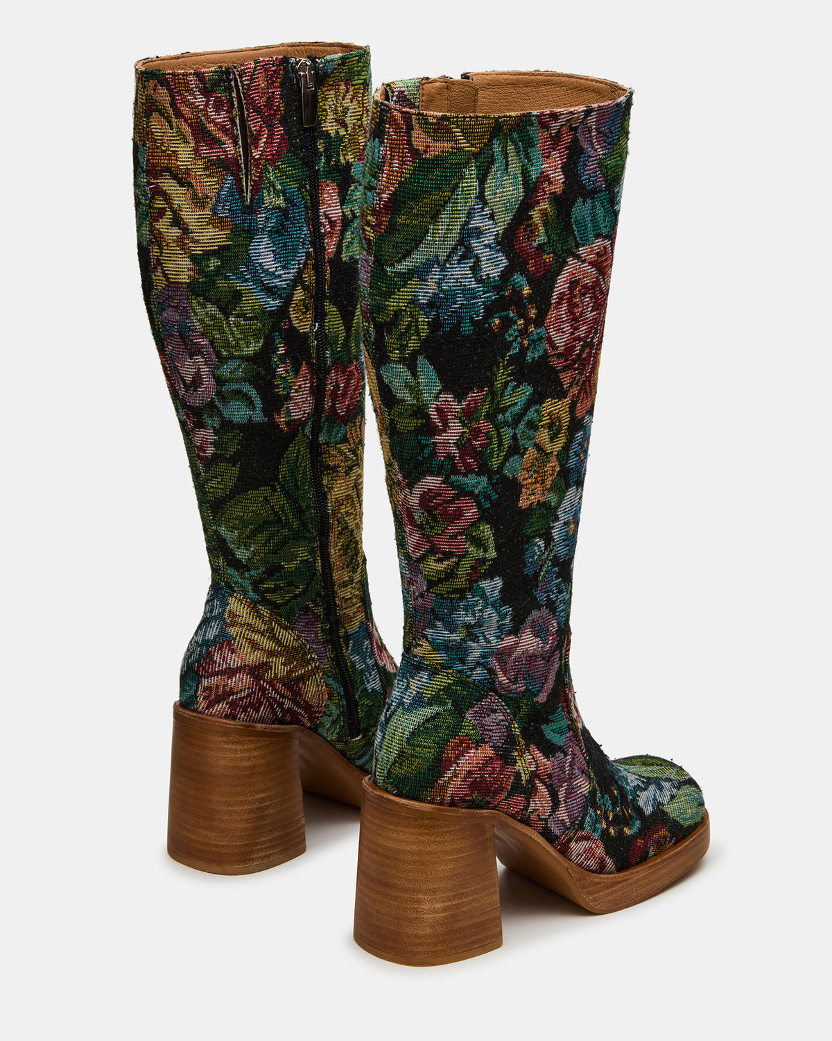FOLIE Tapestry Square-Toe Block Heel Knee-High Women's Boot | Steve Madden