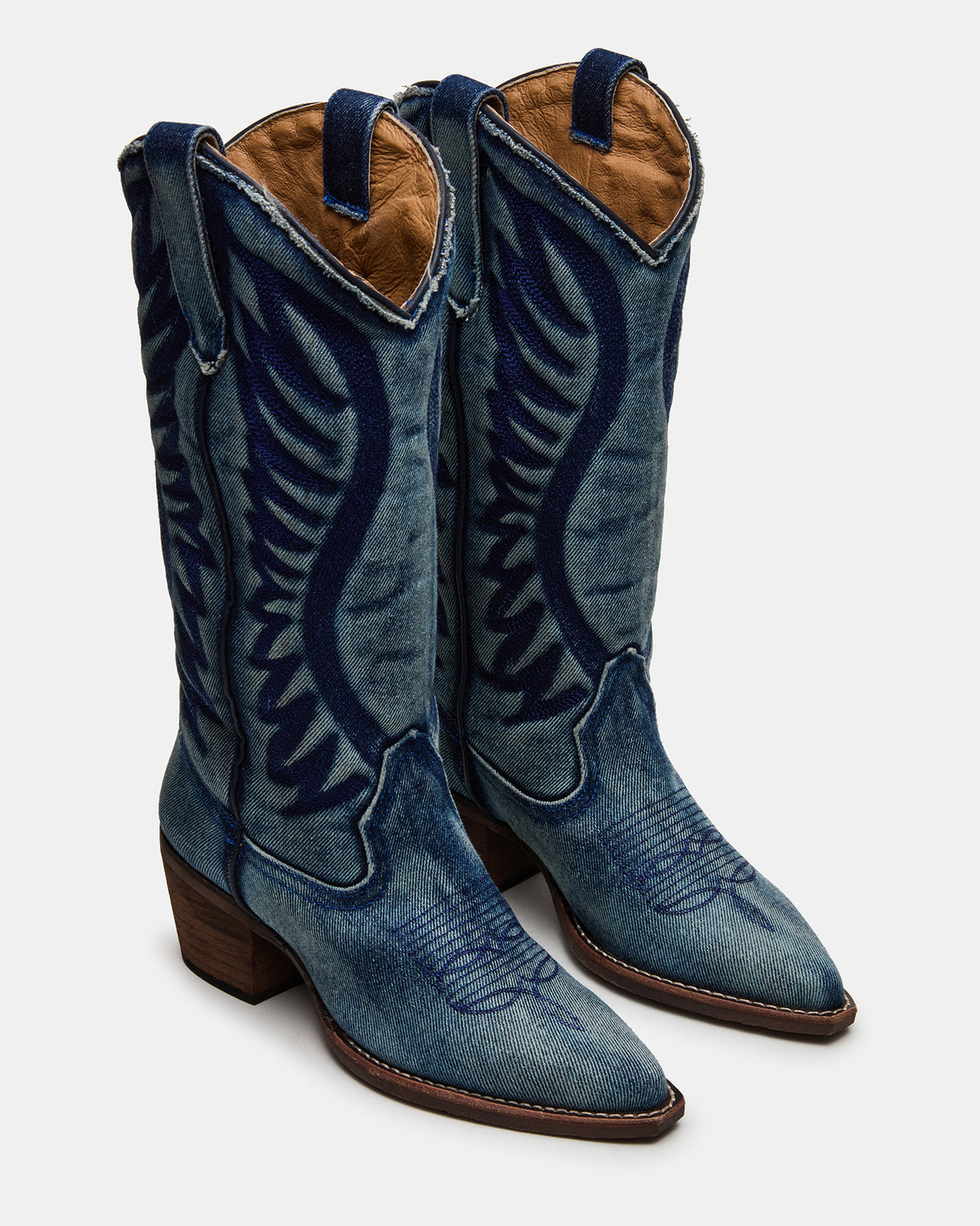 ALBANY Denim Fabric Pointed-Toe Women's Western Boot | Steve Madden