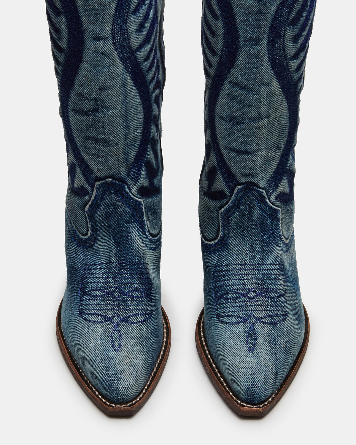 ALBANY Denim Fabric Pointed-Toe Women's Western Boot | Steve Madden