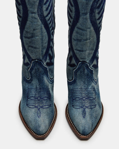 ALBANY Denim Fabric Pointed-Toe Women's Western Boot | Steve Madden